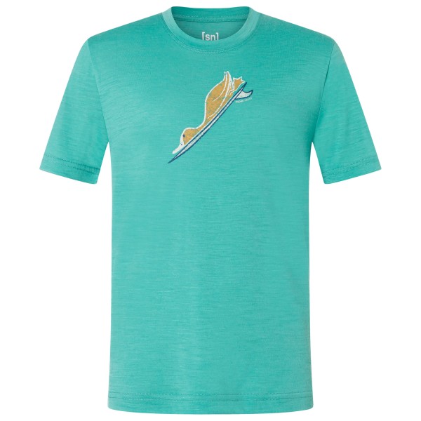 super.natural - Kid's Duck Dive Tee - Merinoshirt Gr 110 grün/ various