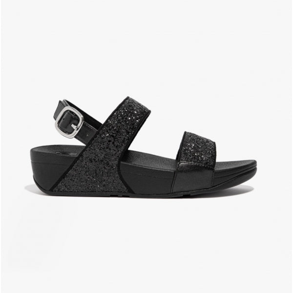 LULU GLITTER Damen Sandalen mit Rückenriemen Schwarz Glitzer Image