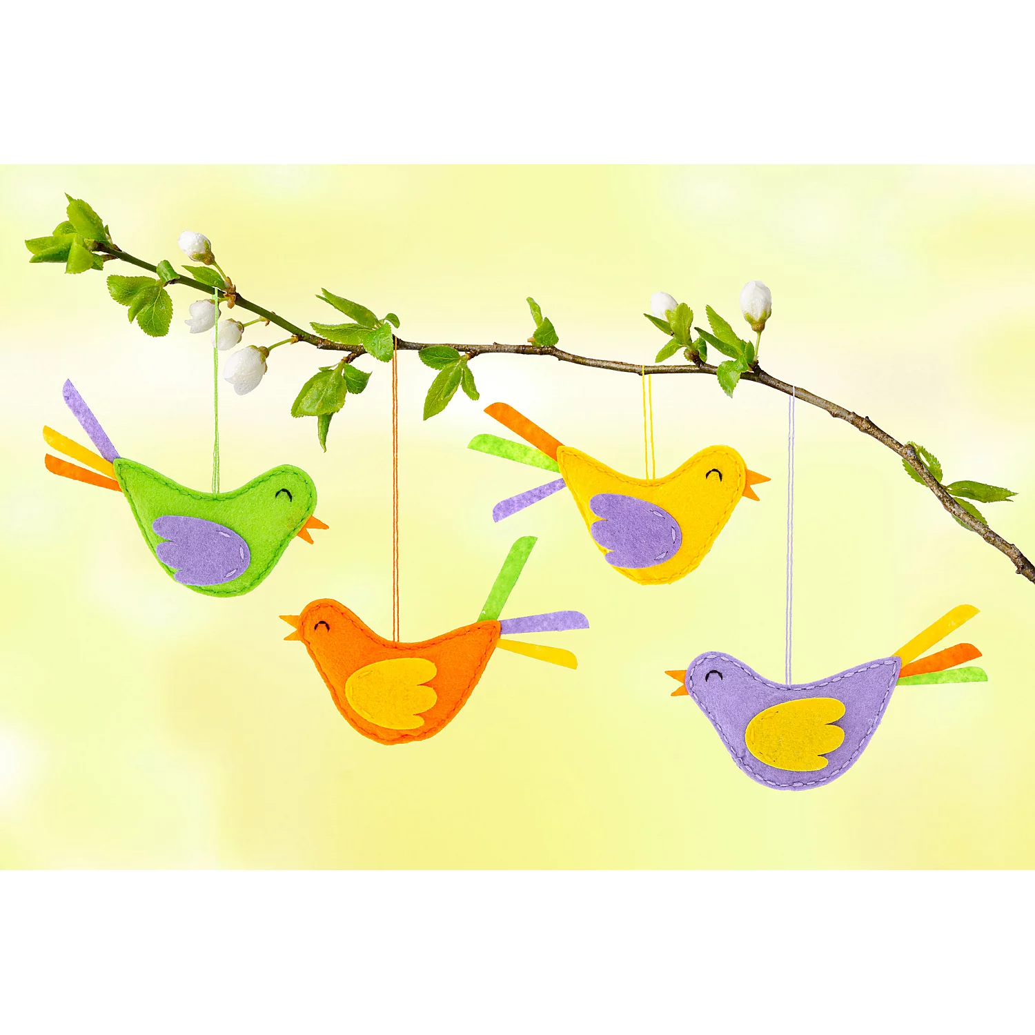 buttinette Filz-Bastel-Set Vögel, 4 Stück Image