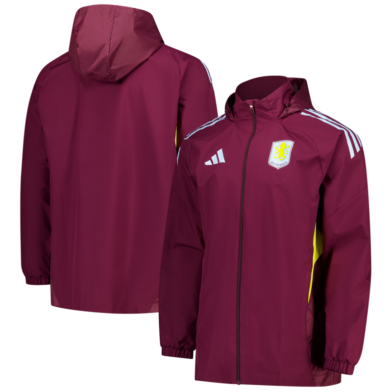 Aston Villa adidas Trainings-Allwetterjacke – Weinrot Image