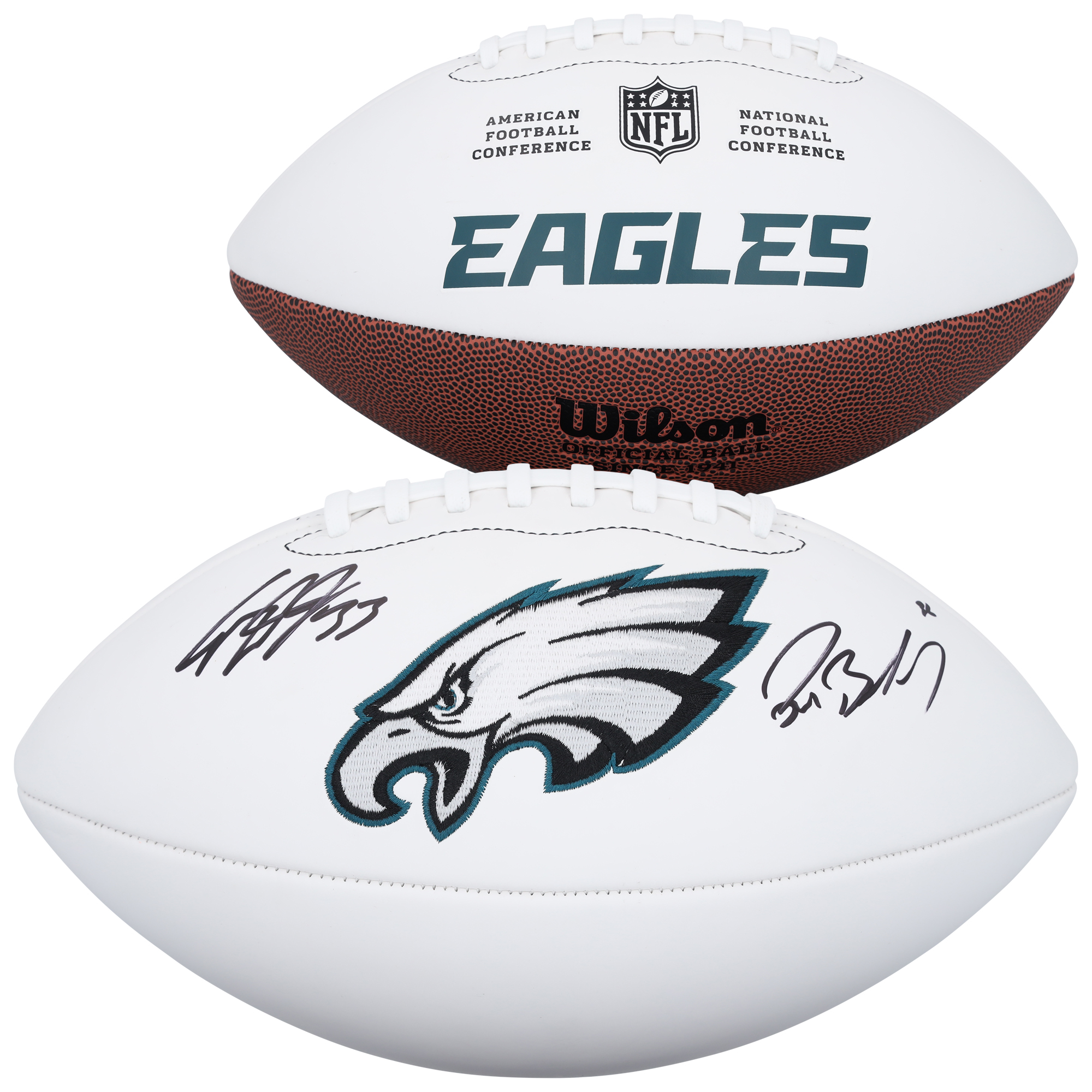 Cooper DeJean & Reed Blankenship Philadelphia Eagles Autogramm-Football mit weißem Wilson-Panel Image