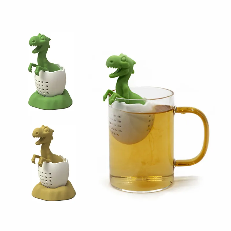 Infusore per tè in Silicone riutilizzabile divertente forma di dinosauro bustina di tè alle erbe filtro per caffè filtro diffusore accessori per il tè filtro per caffè