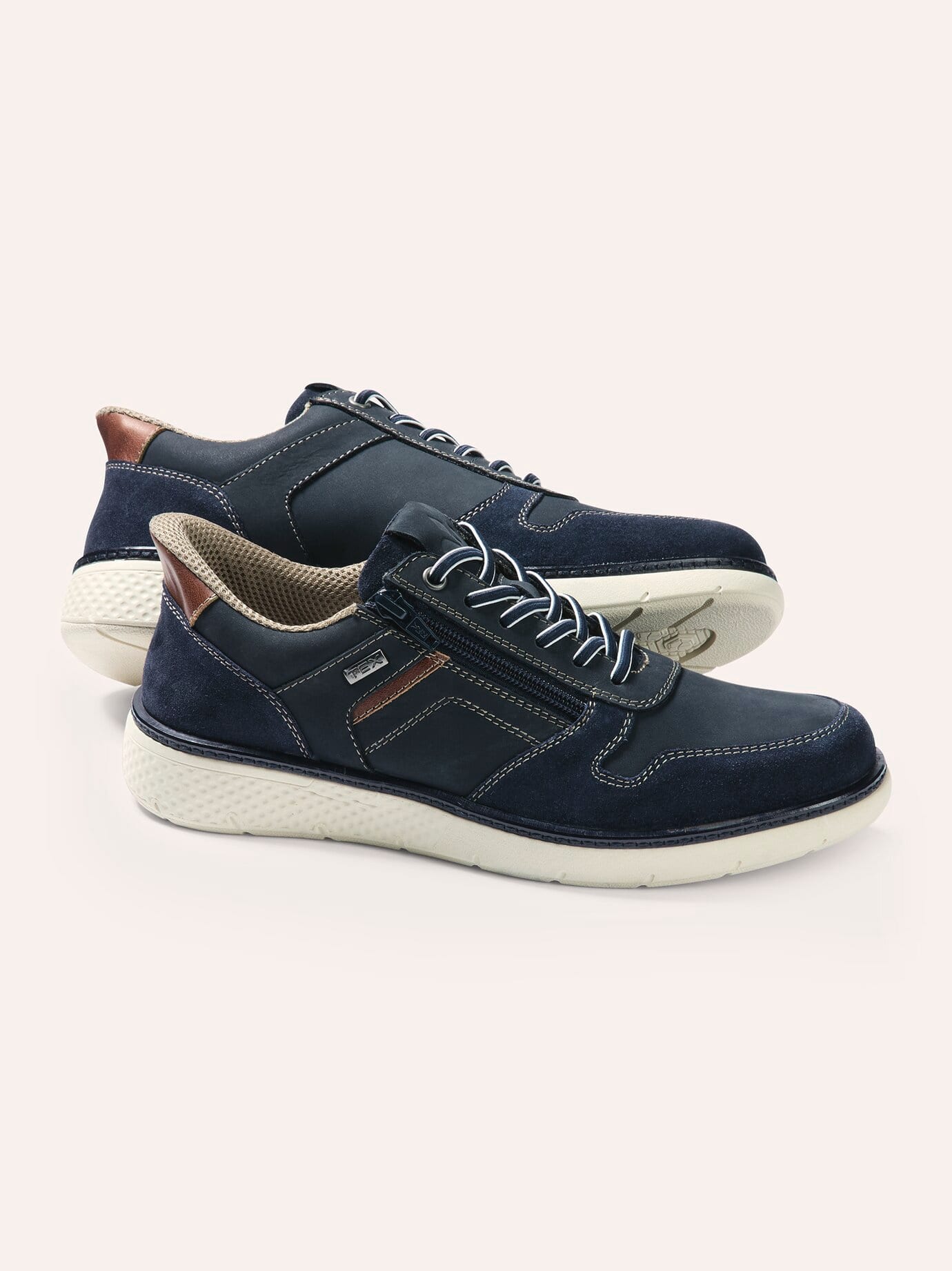 Walbusch Herren Wasserdichter Sneaker-Schuh Blau noch offen: Muster