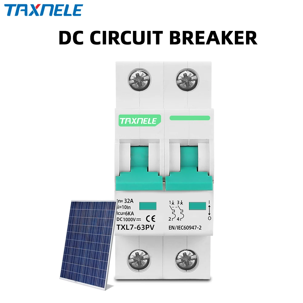 2p DC 1000V l7 mcb Solar Mini Leistungs schalter Überlast schutz Batteriesc halter 10a 16a 20a 25a 32a 40a 50a 63a Photovoltaik PV Image