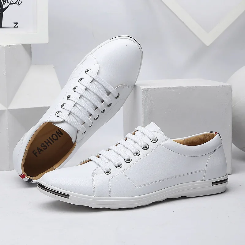 Modische Herren-Lederschuhe 2026 Übergröße 48 Herren-Lederschuhe Schlichte Designer-Herrenschuhe Atmungsaktive Klassische Schnür-Sneaker