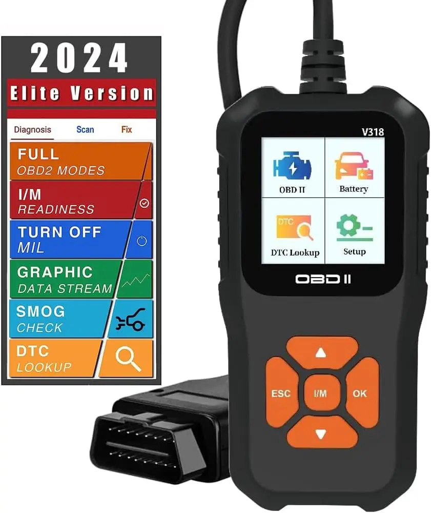V318 Strumento diagnostico automatico Scanner Tester batteria per automobile OBD2 Rileva guasti chiari per automobili Supporta più lingue