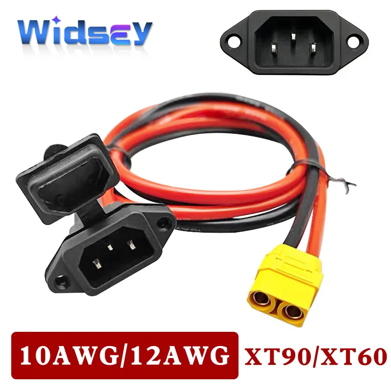 XT60/XT90 Zu C14 3pin Männlich Weiblich Steckdose 10AWG/12AWG Batterie Auto Lade Draht Stecker Neue energie E-bike Ladekabel Image