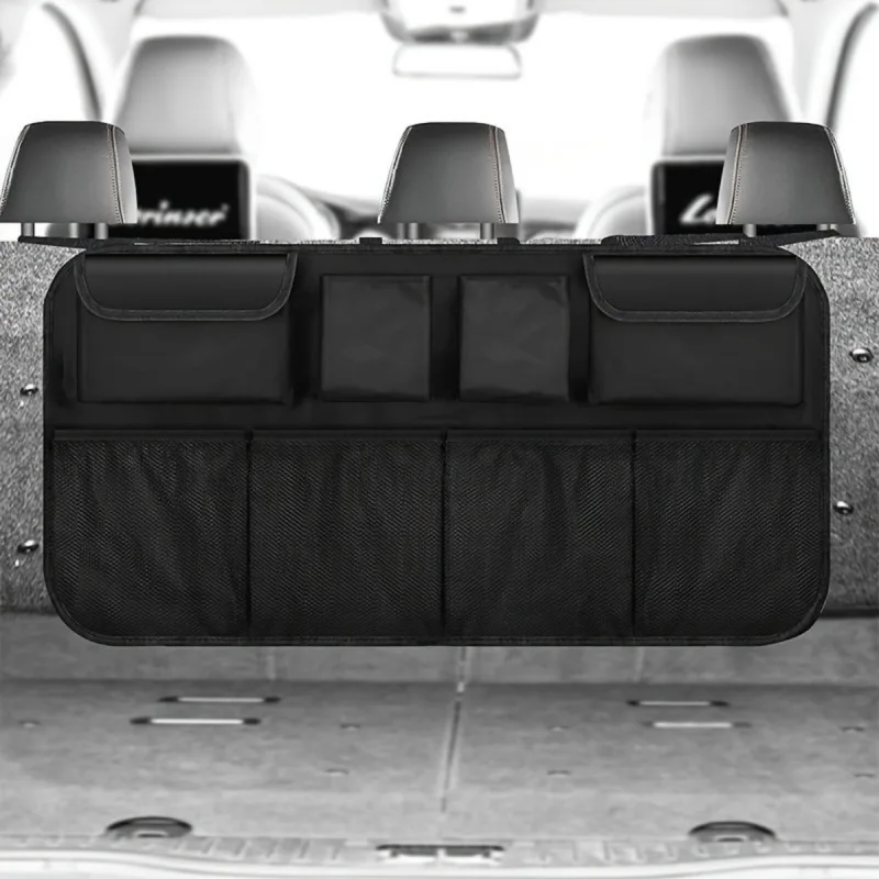 Borsa portaoggetti impermeabile da appendere al sedile posteriore dell'auto SUV con tasca in rete, borsa per l'organizzazione degli interni del veicolo con scatola portaoggetti per auto