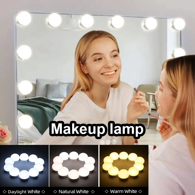 LED Make-up Spiegel Glühbirnen USB-Aufladung Eitelkeit Make-up Spiegel Lichter Bad Schmink tisch Beleuchtung dimmbare LED Wand leuchte