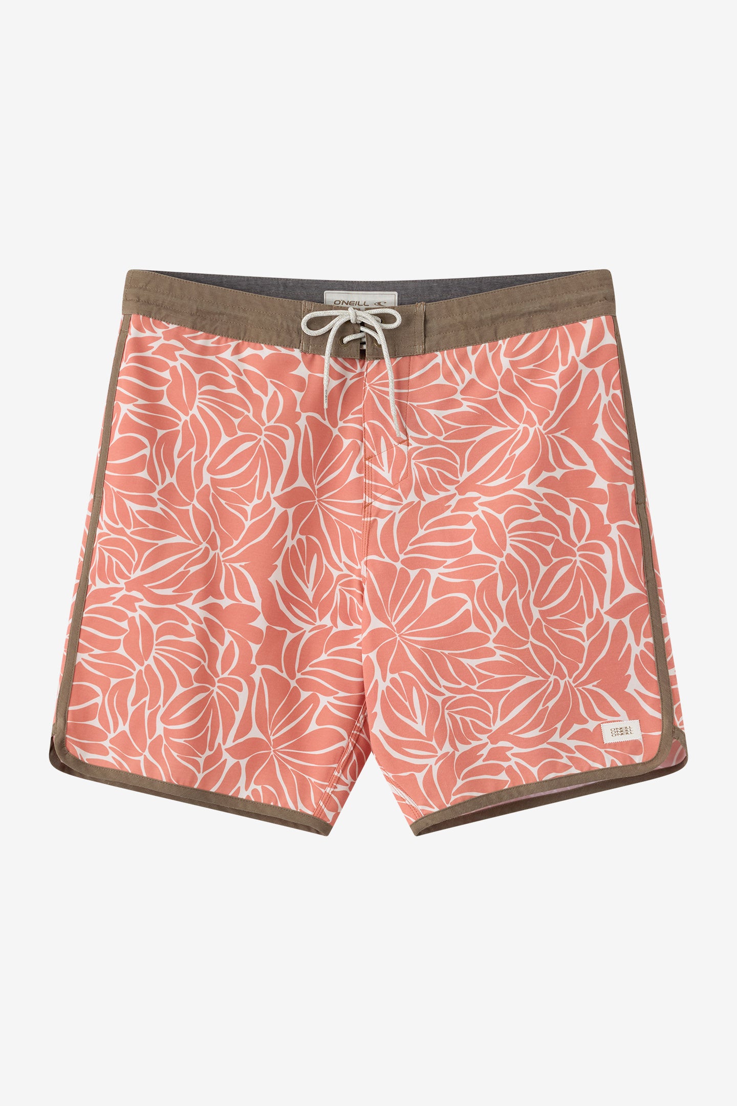 O'Neill Men's Cruzer Scallop 18"" Board Shorts in Langoustino, Size 32, Elastane/Polyester