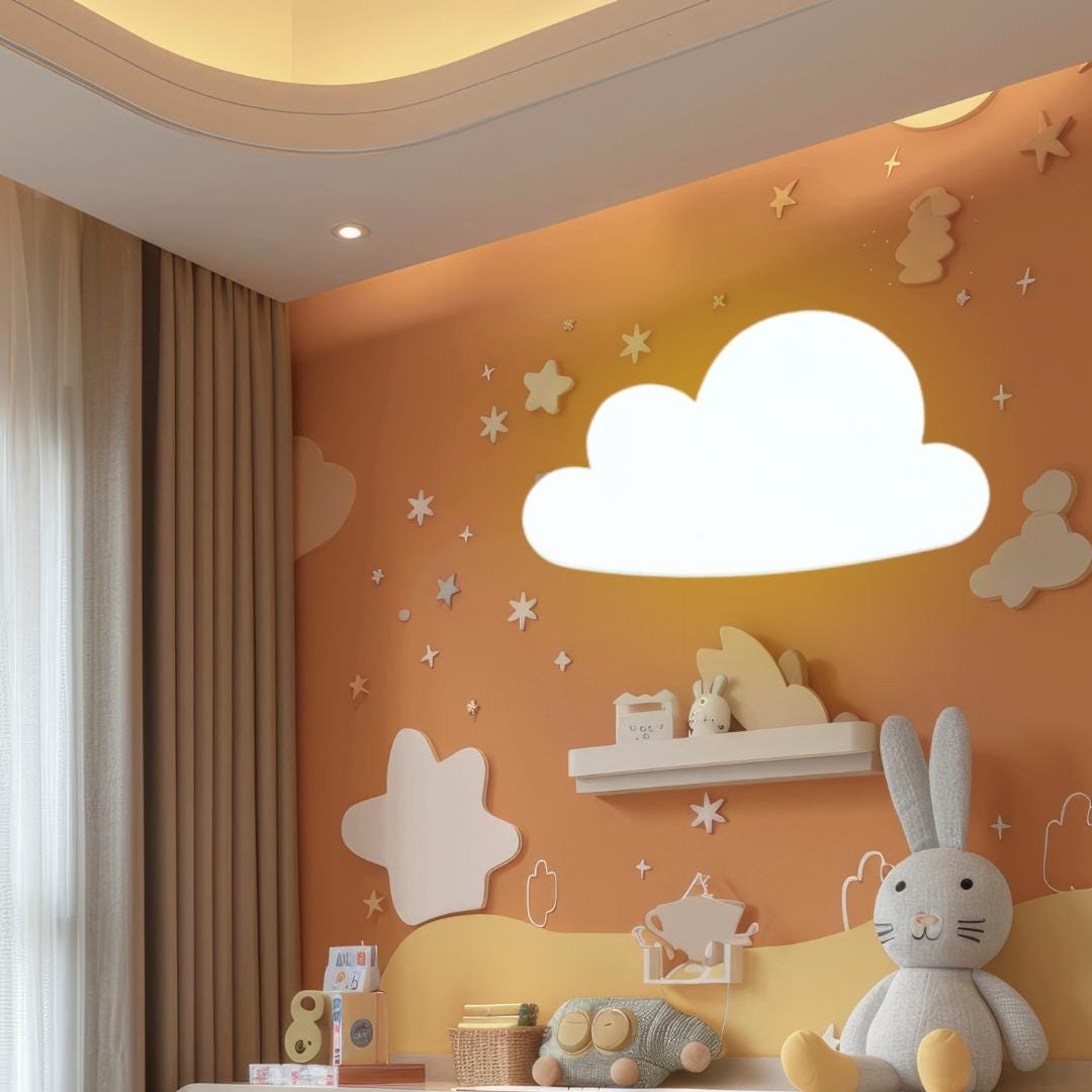 Lampada a forma di nuvola a LED fatta a mano per la cameretta dei bambini, lampada a sospensione a forma di nuvola a LED, lampada da comodino a forma