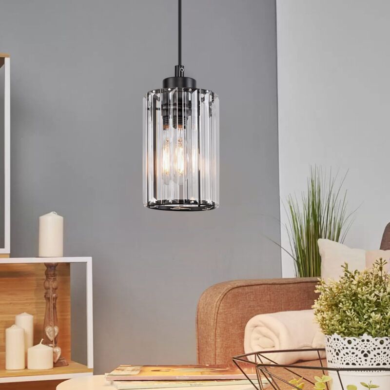 Lampada Sospesa, Lampada Da Soffitto - Lampada Da Soffitto Per Salone E27, Lampada Da Tavolo Da Pranzo Nera, Lampada Da Soffitto In Vetro, Lampada Da Soffitto (senza Lampadina) - Gbly