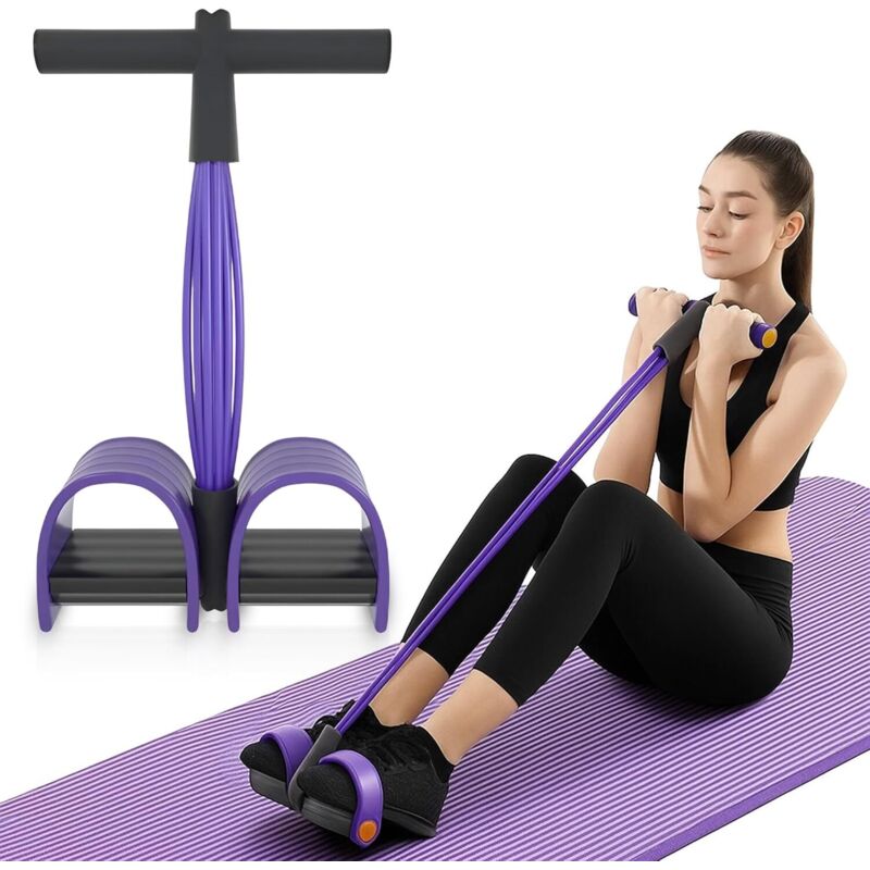 Fasce Multifunzione Upgrade 6 Tubi Fasce Elastiche Per Fitness Con Pedali Maniglie Corde Elastiche In Lattice Attrezzatura Di Resistenza Per Palestra Domestica Ufficio