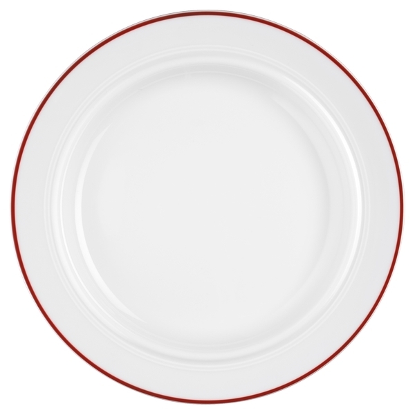 Esmeyer 6 x Seltmann Teller flach 25,5 cm, Form: Vitalis, Dekor: 11484 rote Linie Image