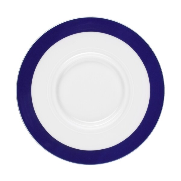 Esmeyer 6 x Seltmann Untertasse 1 15,5 cm, Form: Vitalis, Dekor: 34708 blaues Band Image
