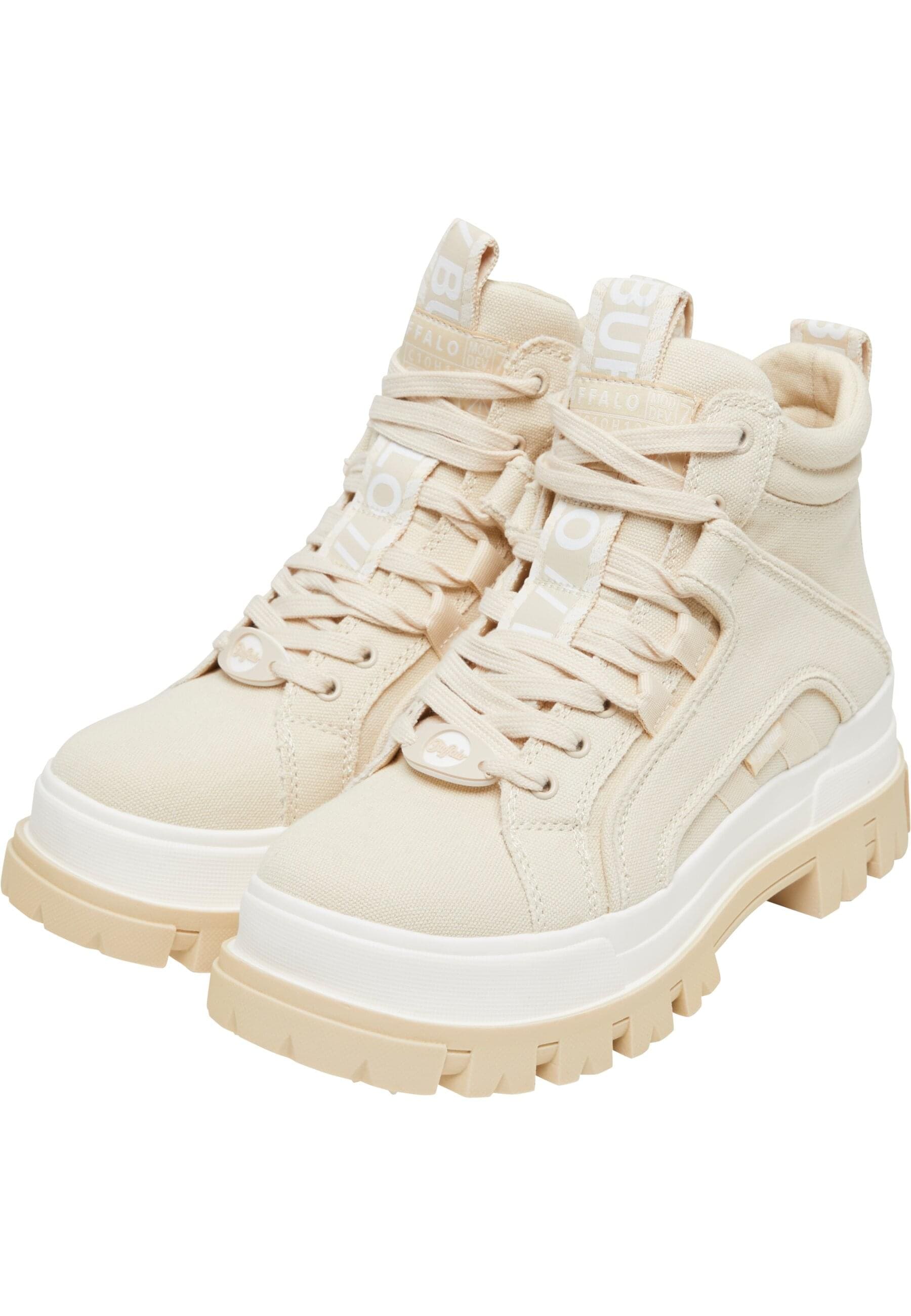 Stiefel BUFFALO "Buffalo ASPHA NC MID", Damen, Gr. 37, beige, Polyurethan, Schuhe Stiefel