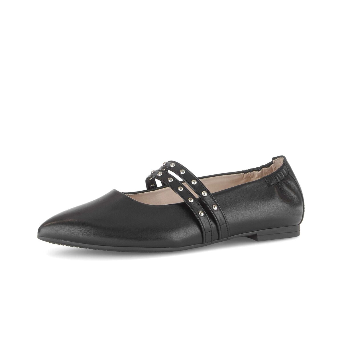Ballerina GABOR "Eleganter Ballerina Glattleder", Damen, Gr. 40,5, schwarz, Schuhe Ballerina