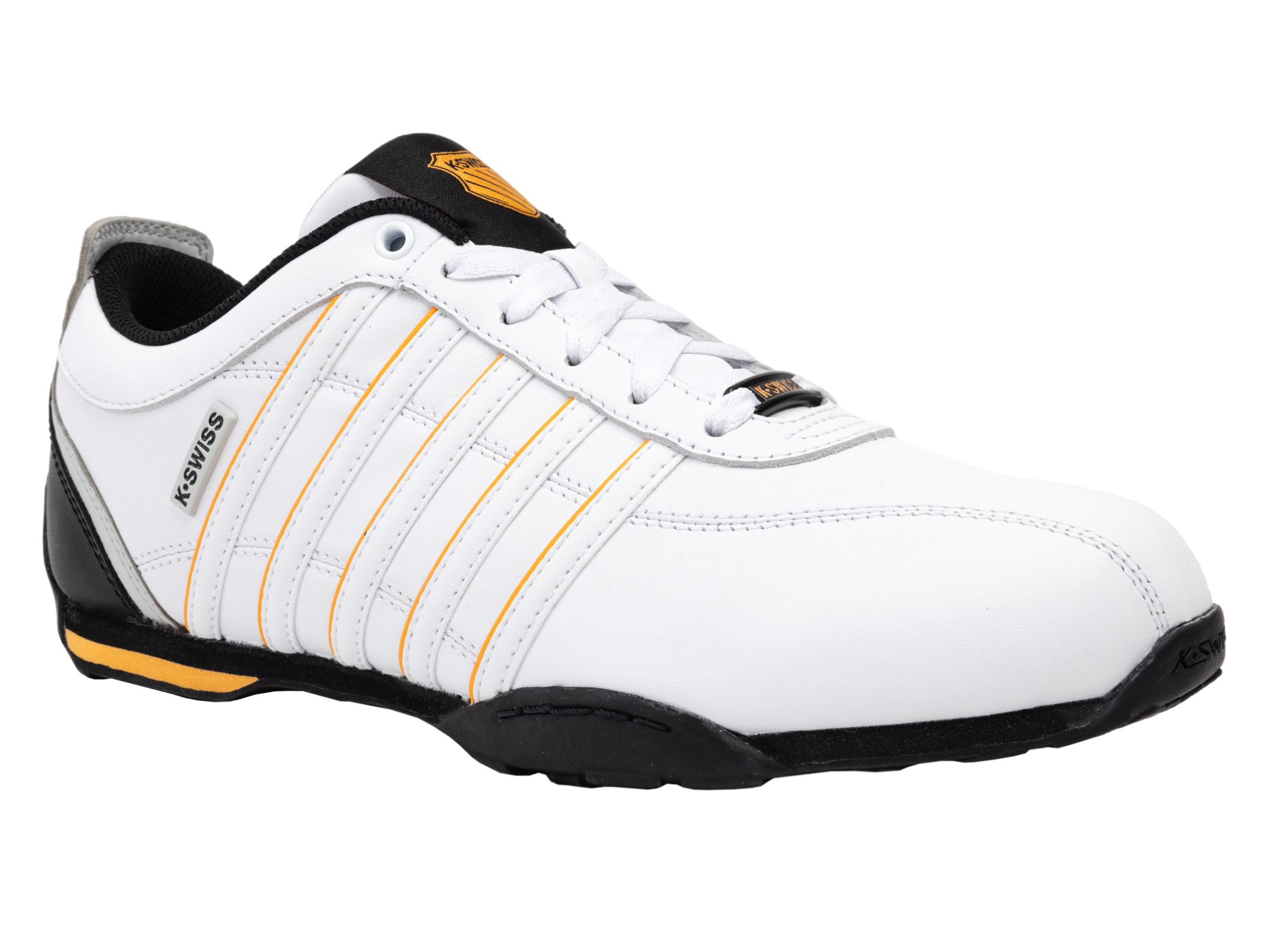 Sneaker K-SWISS "ARVEE 1.5", Herren, Gr. 41, blan, bk, orgpopy, Leder, Schuhe Sneaker