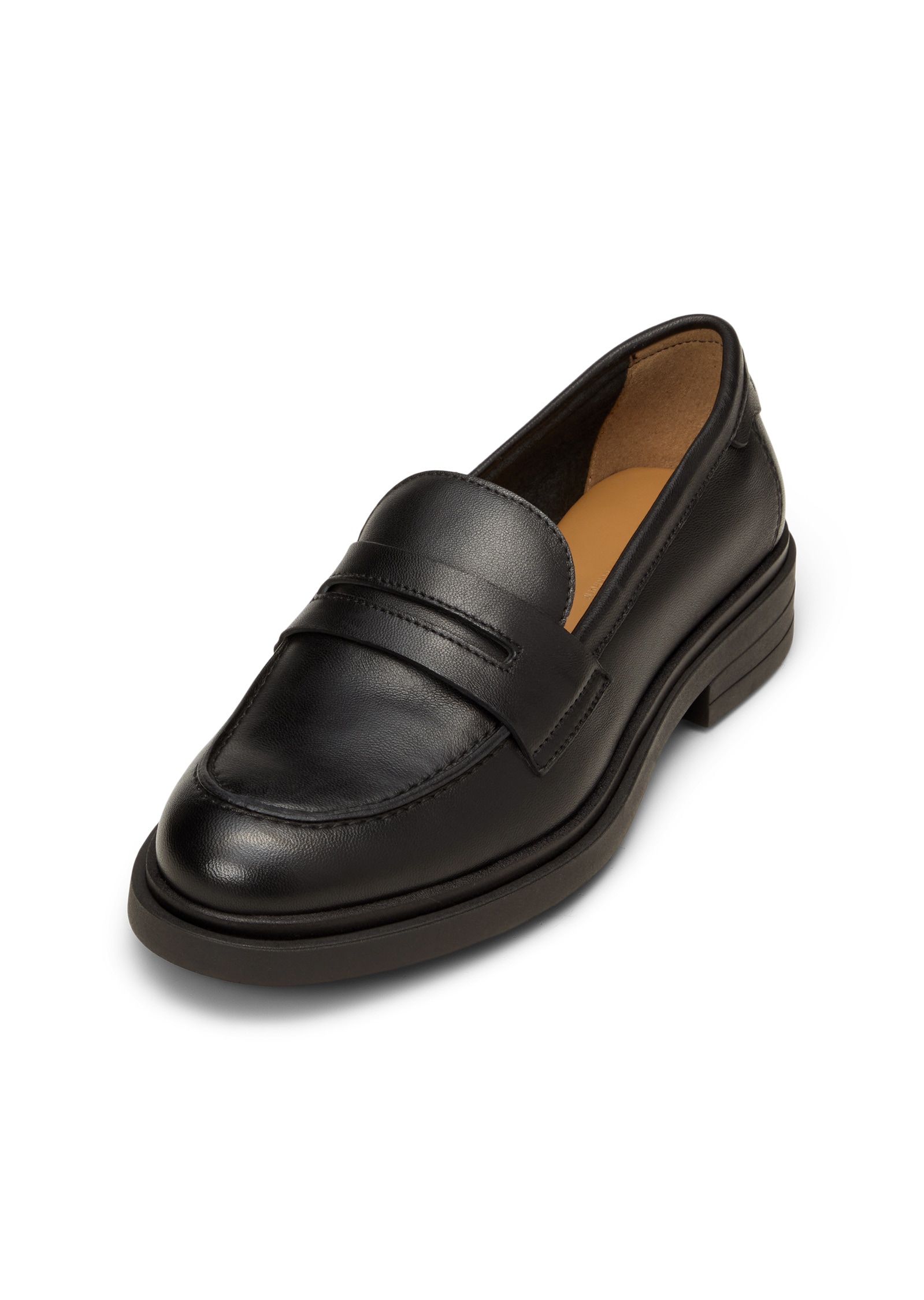 Loafer MARC O'POLO "aus edlem Rindleder", Damen, Gr. 36, schwarz, Obermaterial: 100% Leder (Rind), unifarben, Schuhe Loafer