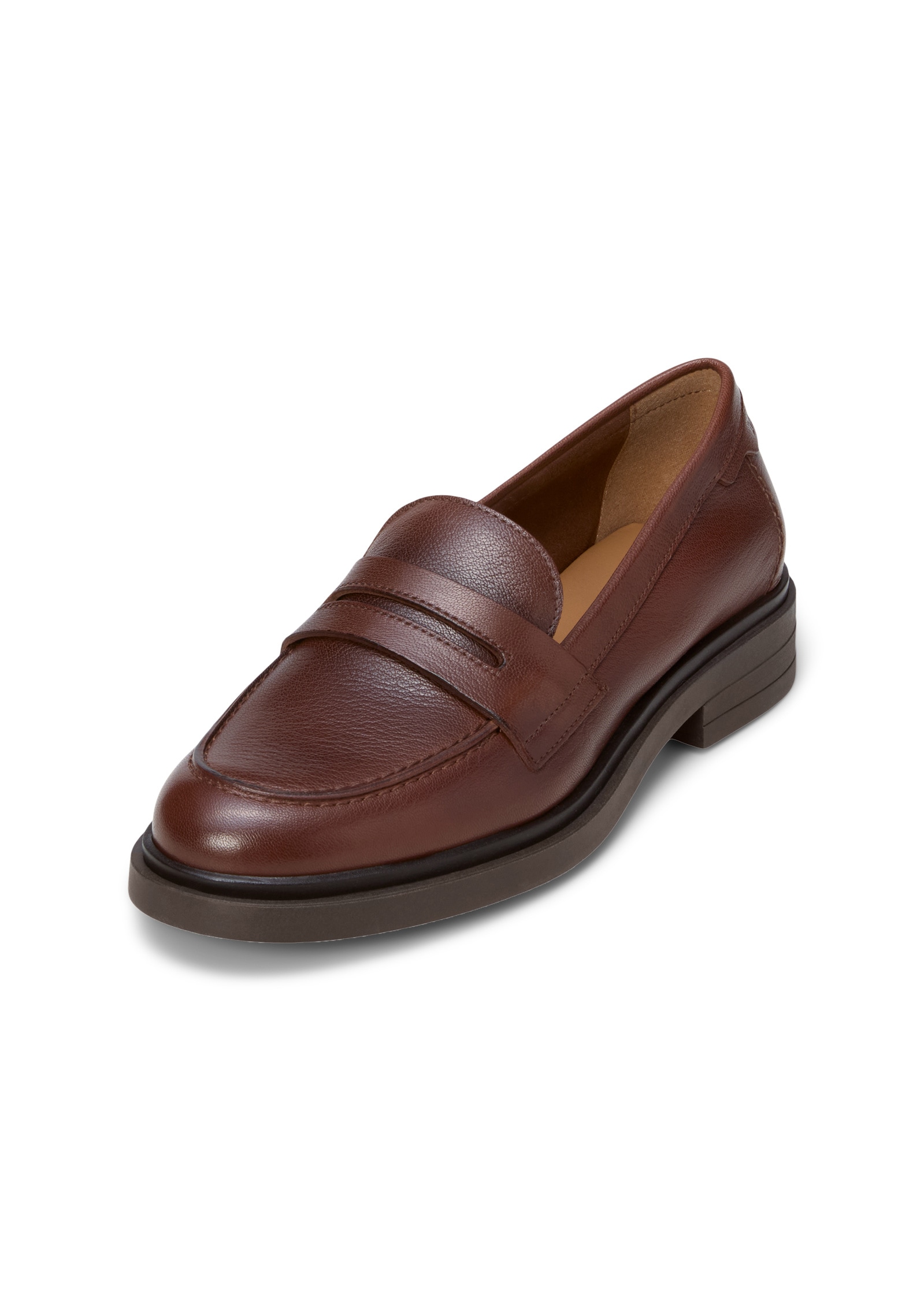 Loafer MARC O'POLO "aus edlem Rindleder", Damen, Gr. 41, cognac, Obermaterial: 100% Leder (Rind), unifarben, Schuhe Loafer