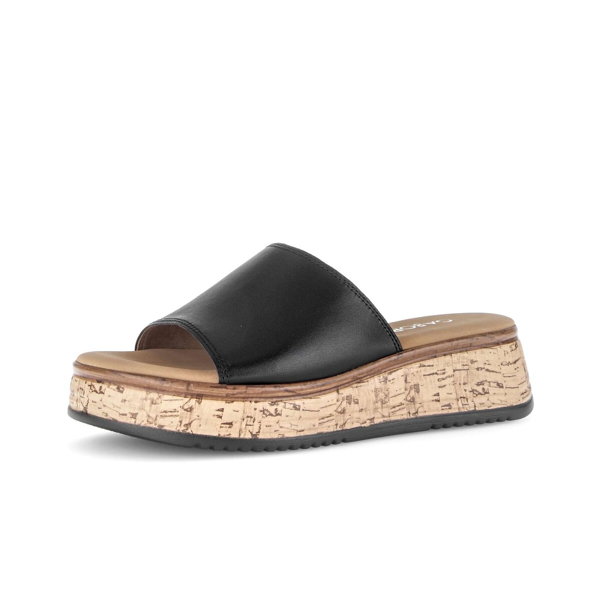 Pantolette GABOR "Pantolette Glattleder", Damen, Gr. 43, schwarz, Schuhe Pantolette