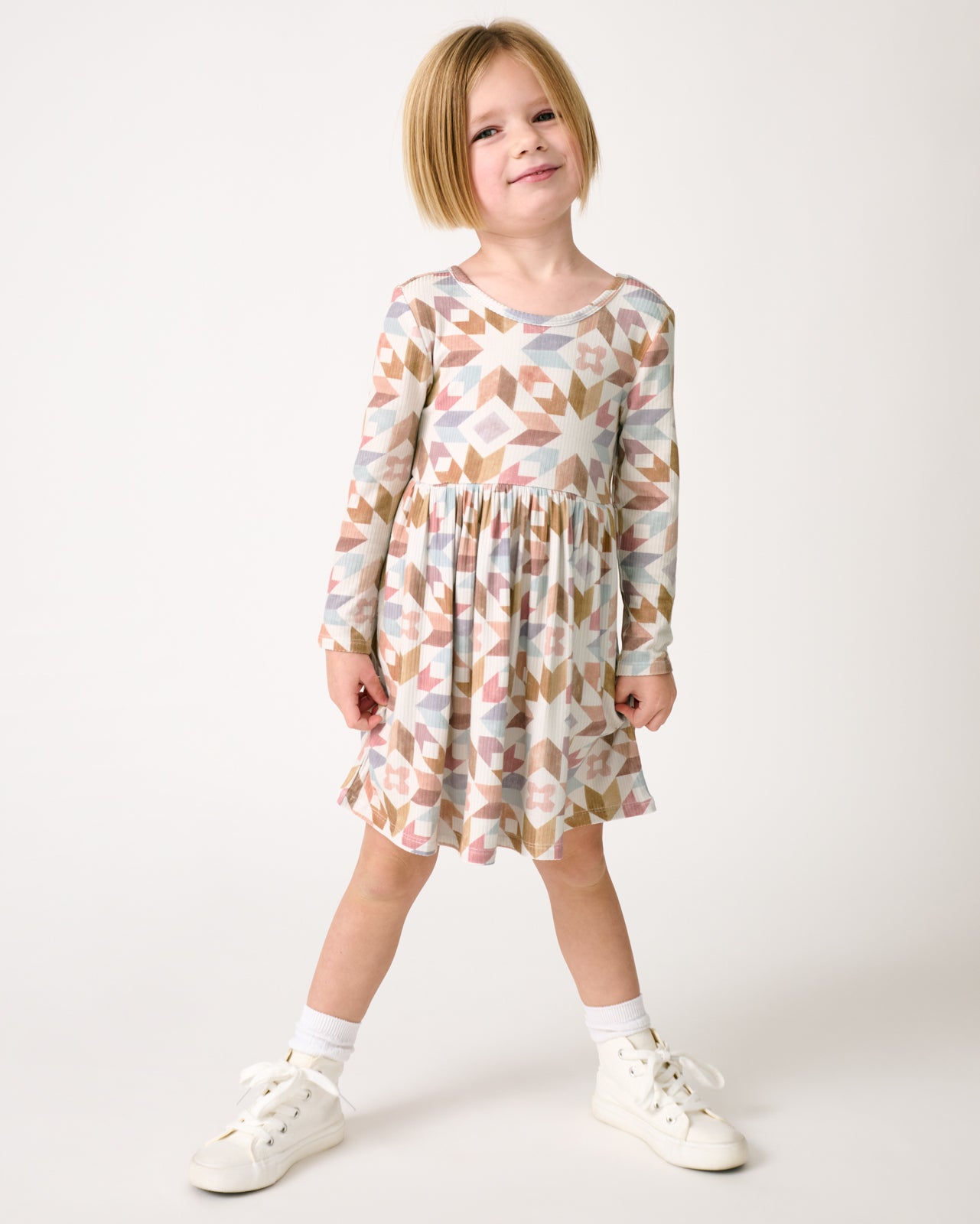 Kaleidoscope Dreams Ribbed Skater Dress - 2T