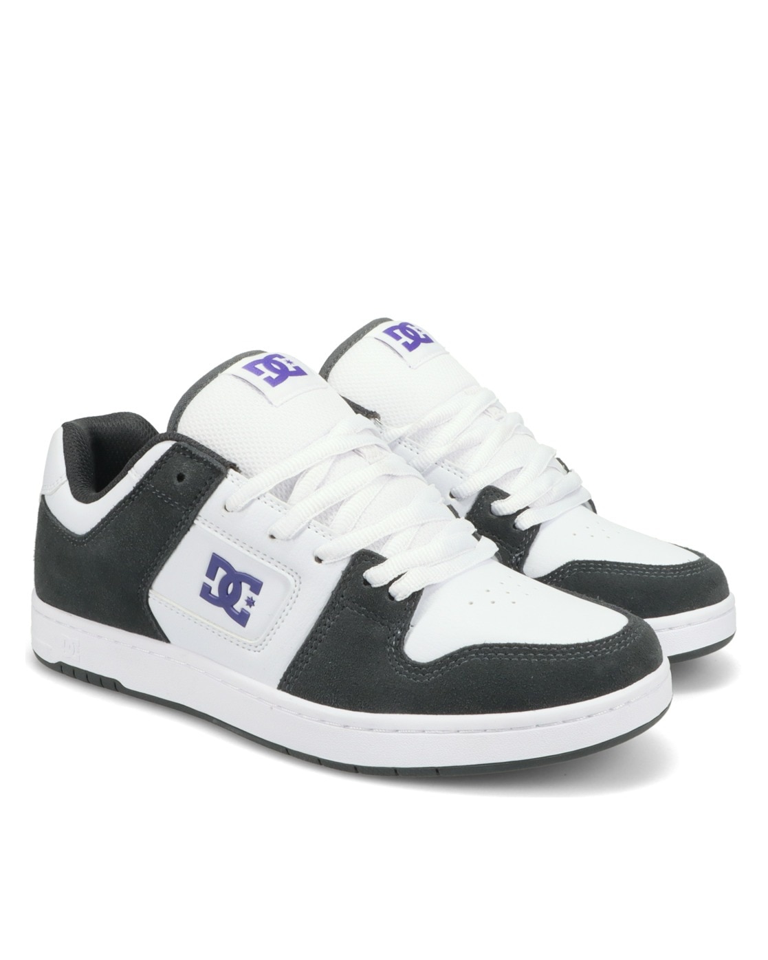 Sneaker DC SHOES "Manteca", Herren, Gr. 9(42), grau, weiß, lila, Obermaterial:Obermaterial: Leder (Kuh) / Futter: Textil / Außensohle: Gummi;, Schuhe Sneaker