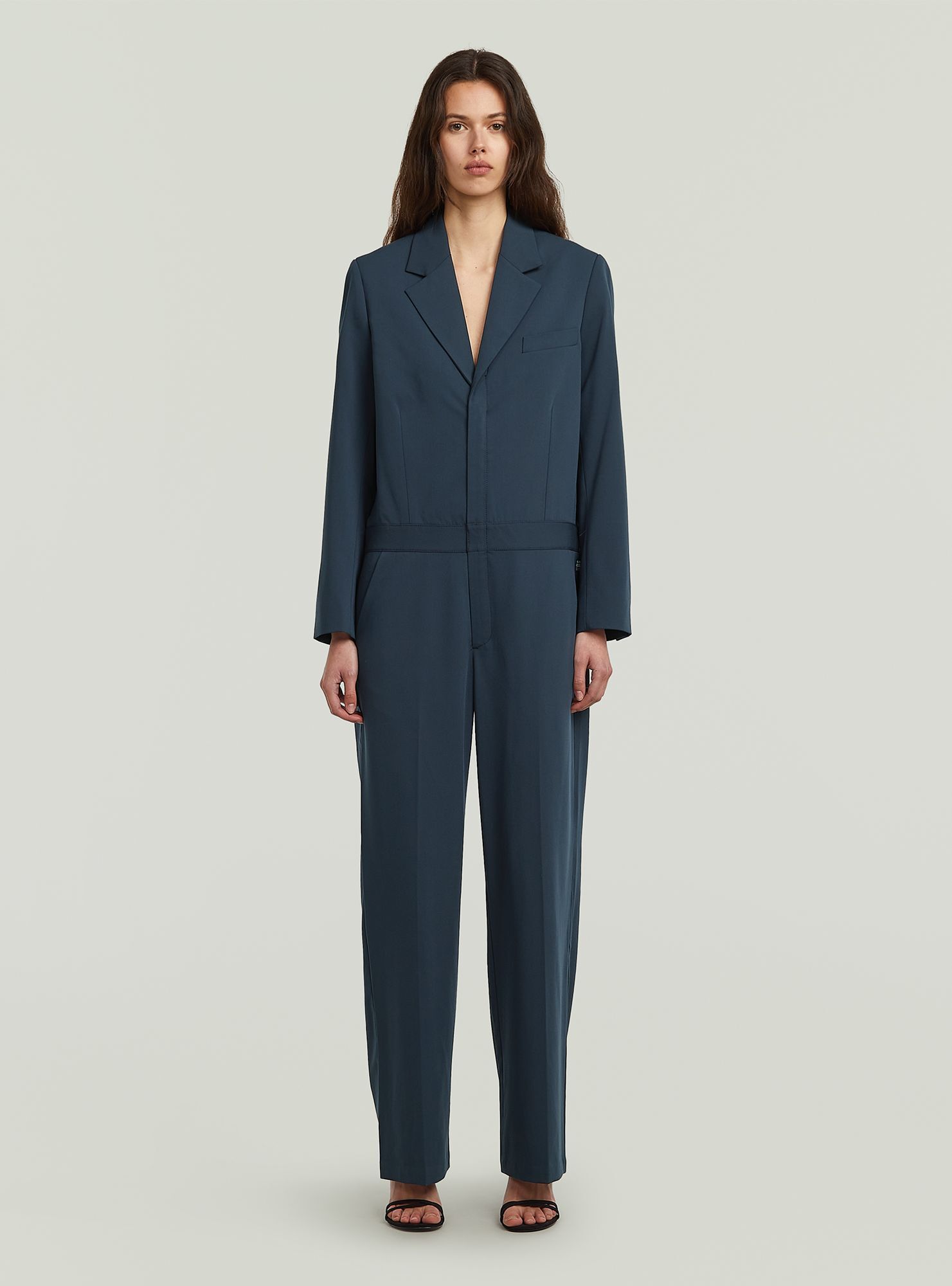 Jumpsuit G-STAR "Blazer-Jumpsuit", Damen, Gr. S, Normalgrößen, salute, Obermaterial: 63% Polyester, 25% Viskose, 8% Wolle, 4% Elasthan, Overalls Jumpsuit