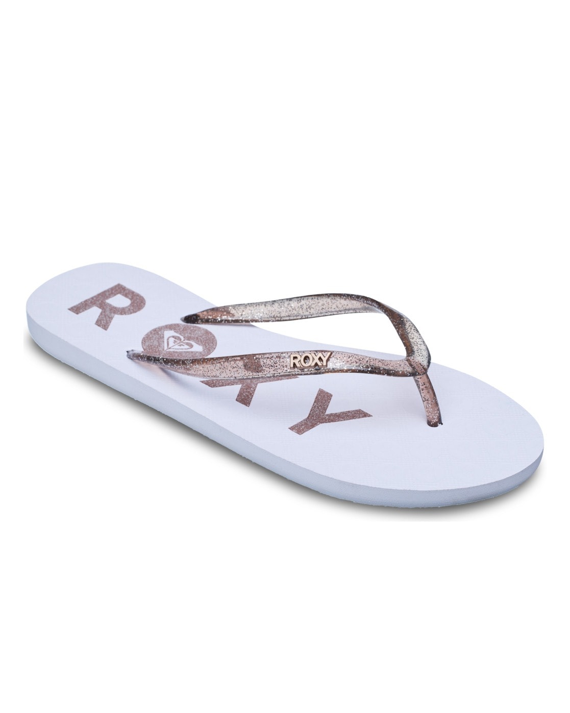 Sandale ROXY "Viva Sparkle", Damen, Gr. 9(40), coconut milk, Obermaterial:Obermaterial: 98% Synthetikmaterial, 2% Metall / Futter: 100% Synthetikmaterial / Außensohle: 100% Moosgummi;, Schuhe Sandale