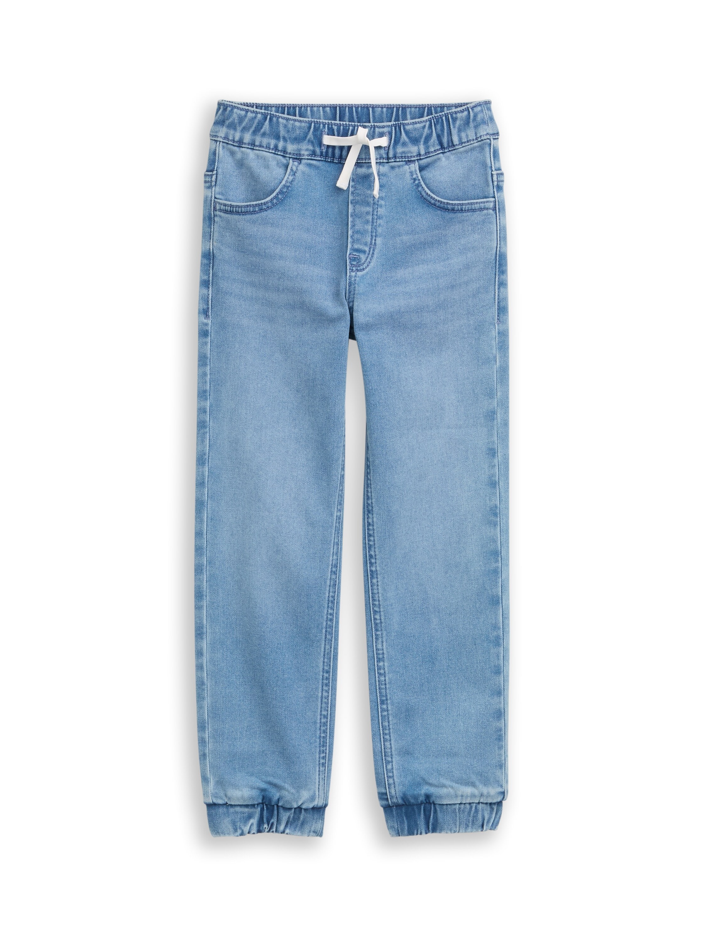Straight-Jeans TOM TAILOR, Jungen, Gr. 116, N-Gr, used light stone blau denim, Denim/Jeans, Obermaterial: 74% Baumwolle, 24% Polyester, 2% Elasthan. Futter: 100% Baumwolle, unifarben, straight fit lang, Jeans Straight-Jeans, mit elastischem Bund