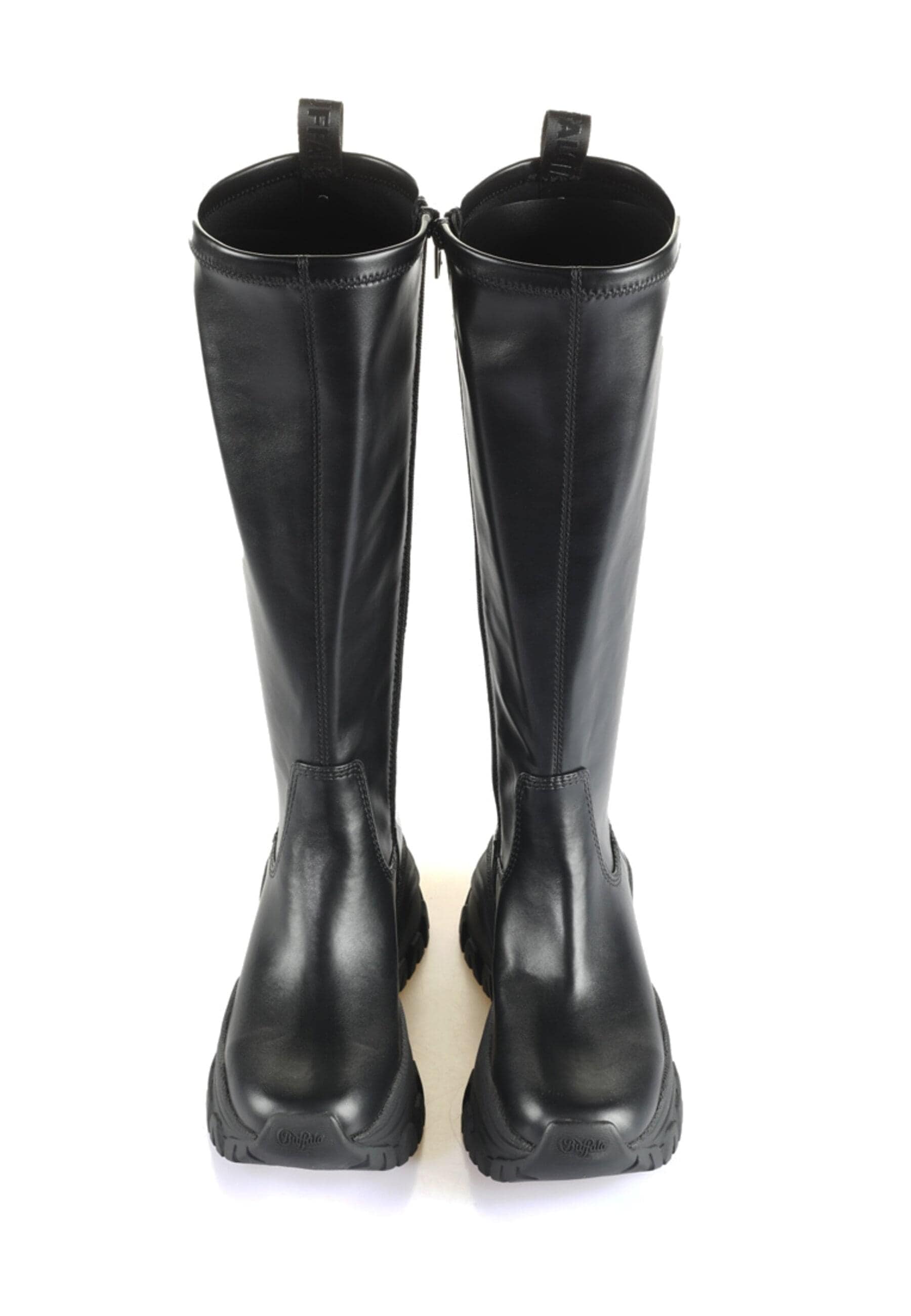 Stiefel BUFFALO "Buffalo lola stretch boot hi", Damen, Gr. 38, schwarz, Kunstfaser, unifarben, Schuhe Stiefel