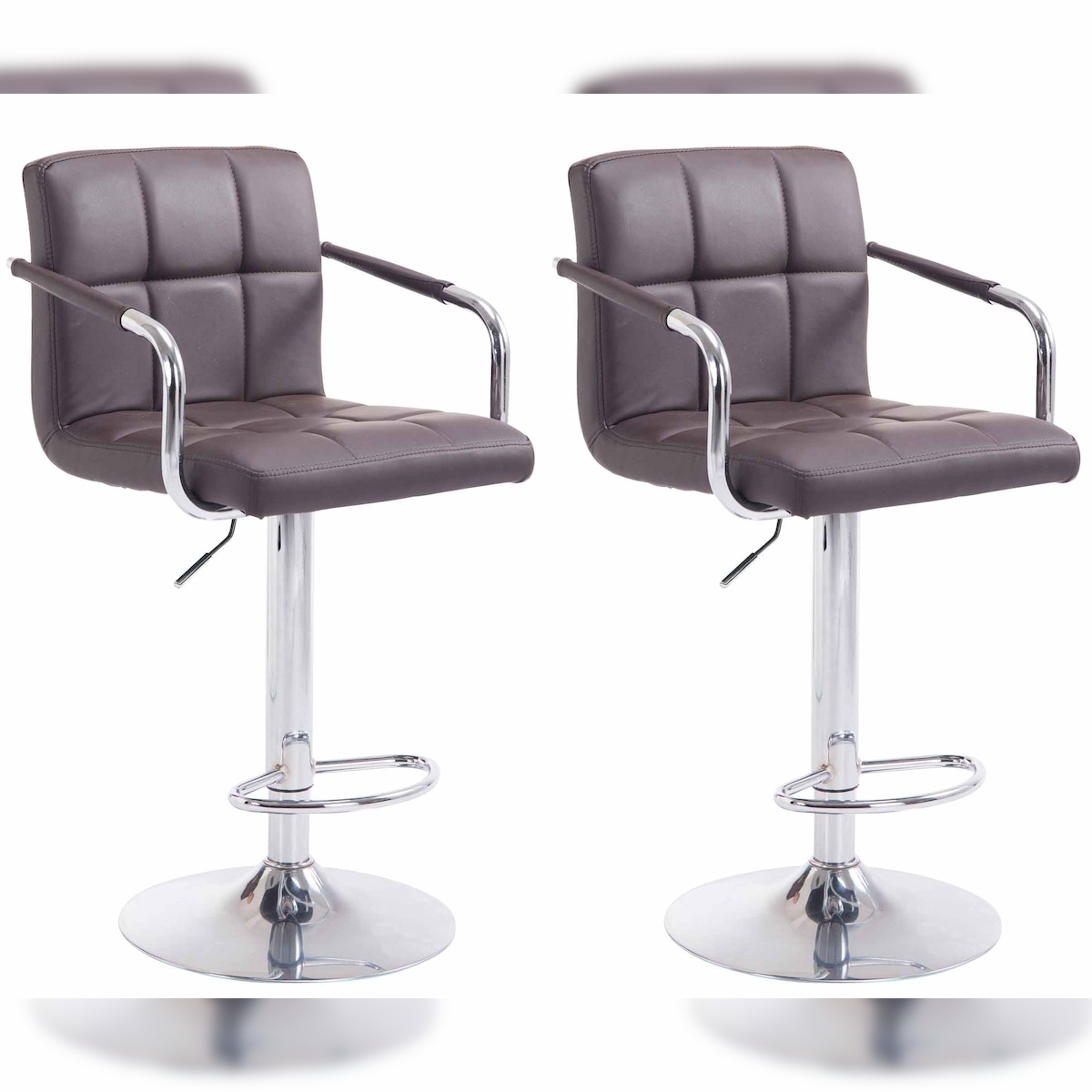 CLP 2er Set Barhocker Lucy V2 braun/chrom Image