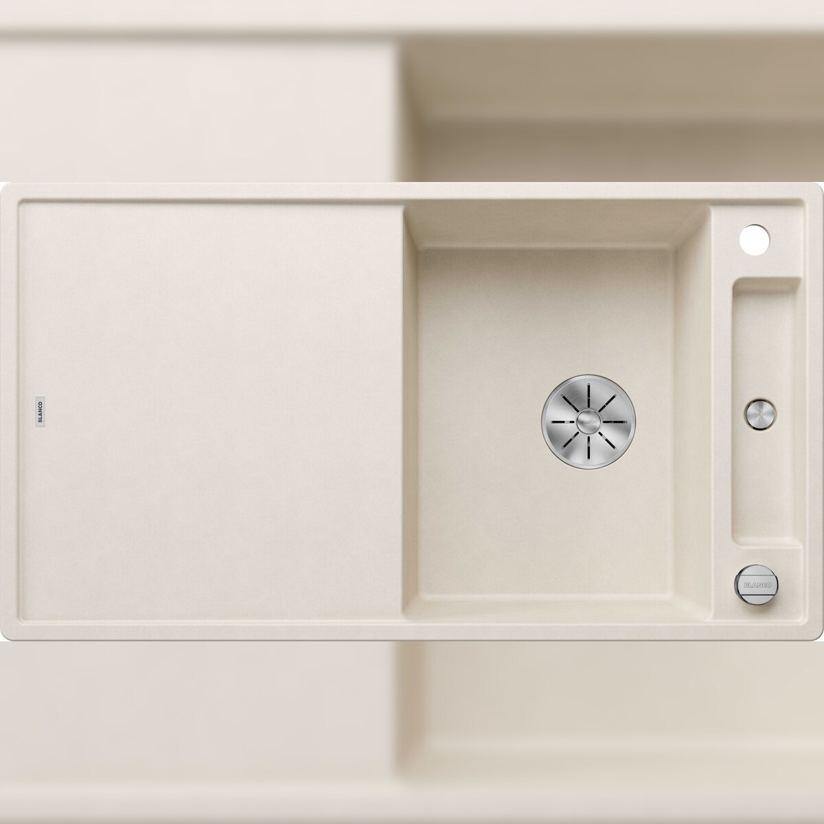 BLANCO GmbH + Co KG BLANCO AXIA III 5 S Einbauspüle SILGRANIT softweiß ab 50 cm mit Brett Image