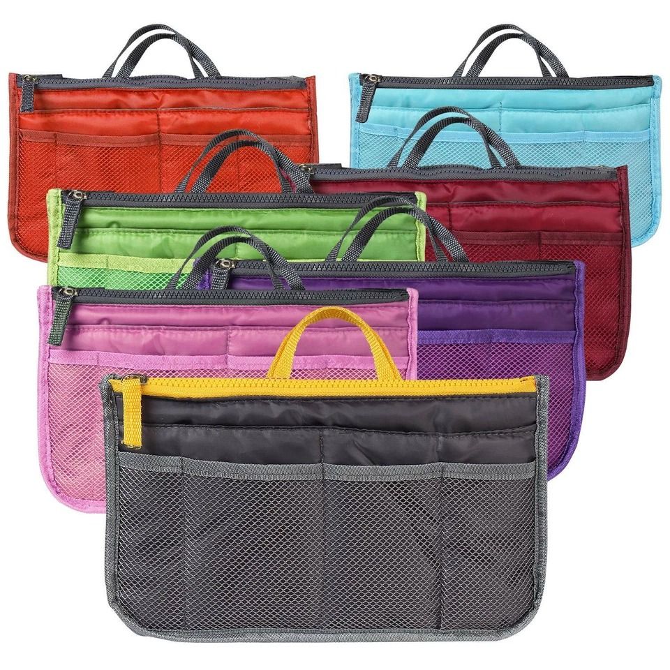 Women's Toiletry And Cosmetic Bag, Travel Makeup Storage, Organizer Case Box, Multi Purpose Nylon Bag orange