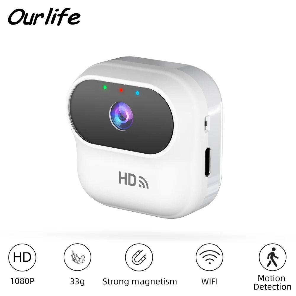 Ourlife A800 Mini WiFi Security Camera white with 32 Gb Tf Card