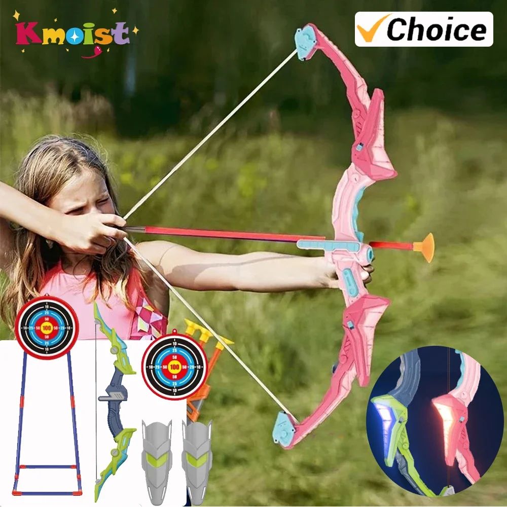 Light Up Kids Archery Bow Set rosy 10 Soft Bow
