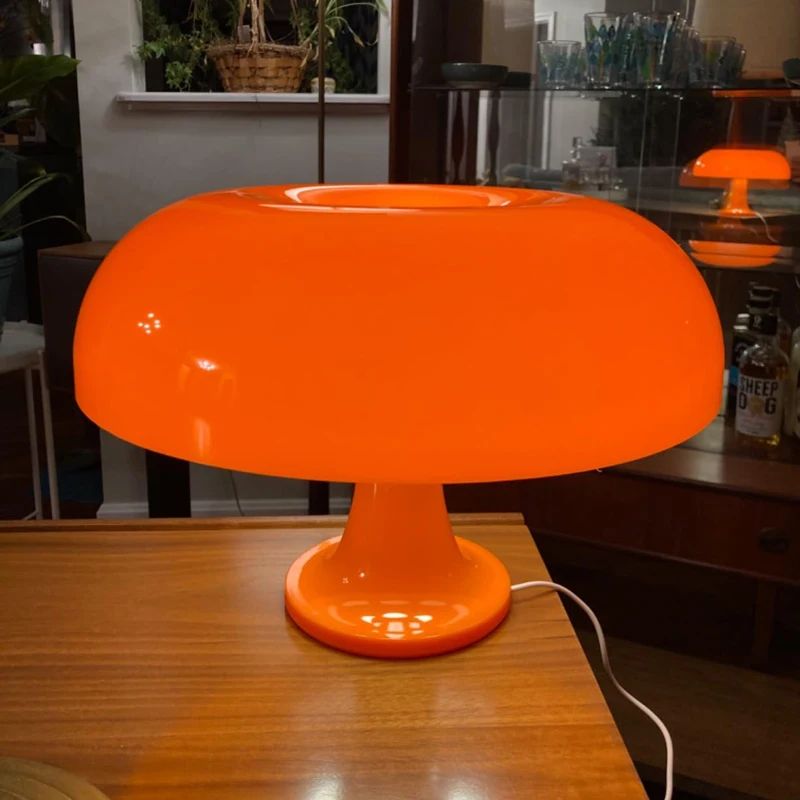 Italian Designer Mushroom LED Table Lamp, Modern Minimalist Bedside Light For Hotel Bedroom Living Room Desk Decor orange au