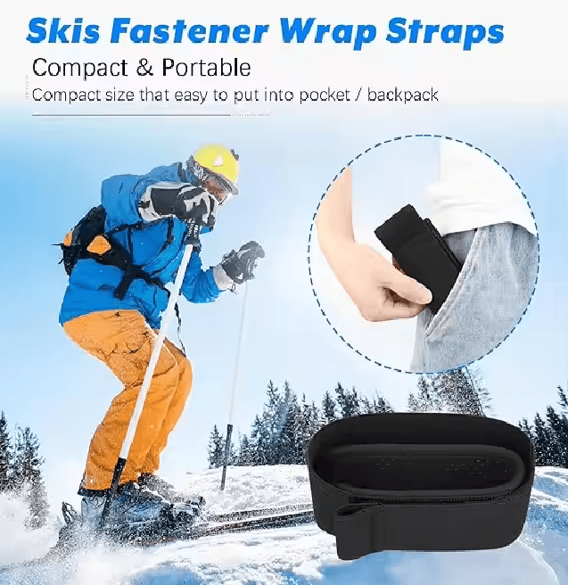 Adjustable Ski Fastener Straps With Protective Pads For Carrying Skis a