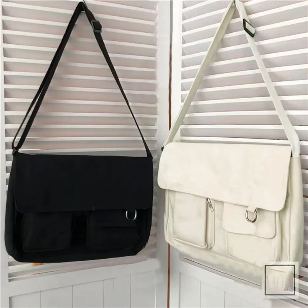 Canvas Crossbody Bag For Women Large Capacity Casual Shoulder Bag black Bear