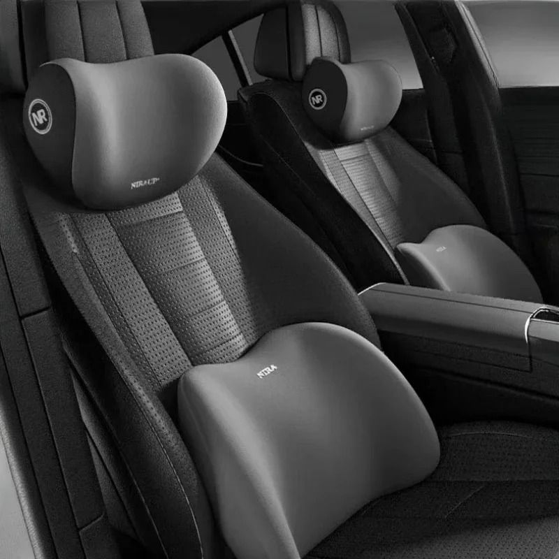 Car Memory Foam Neck Pillow And Lumbar Support Cushion For Comfortable Driving black | Lumbar Support