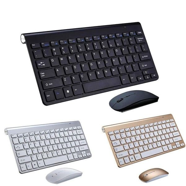 Mini Wireless Keyboard And Mouse Set, Waterproof, For Mac Apple PC Computer, Ultra Slim, Easy Connectivity silver