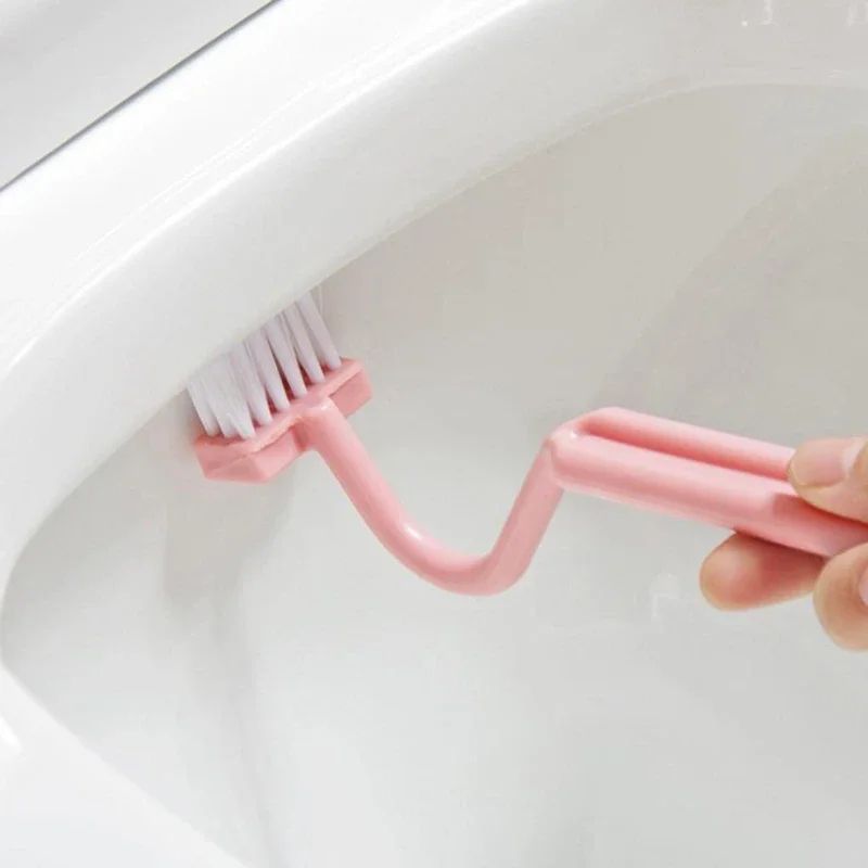 S Shape Toilet Cleaning Brush Curved WC Scrubber For Corners & Hard to Reach Areas green