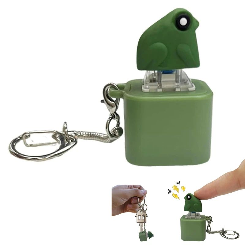 Rechargeable Croaking Frog Fidget Keychain With LED Lights, Stress Relief Clicker Charm a1