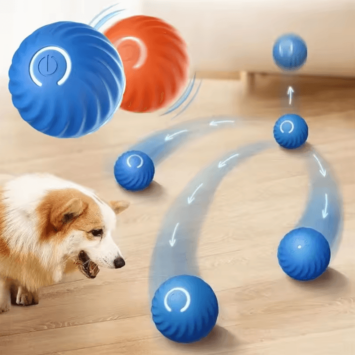 USB Rechargeable Interactive Moving Pet Toy Ball Electronic Bouncing Toy For Dogs & Cats blue S