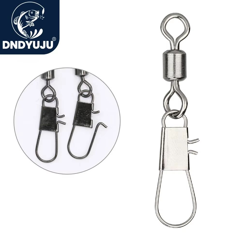 Stainless Steel Fishing Rolling Swivels With Interlock Snap 50 Pack size 5