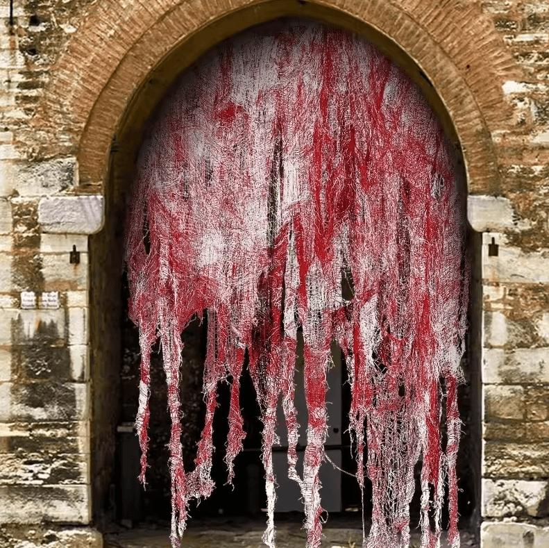 Horror Bloody Door Curtain 30 By 72inches Red Halloween Haunted House Decoration purple