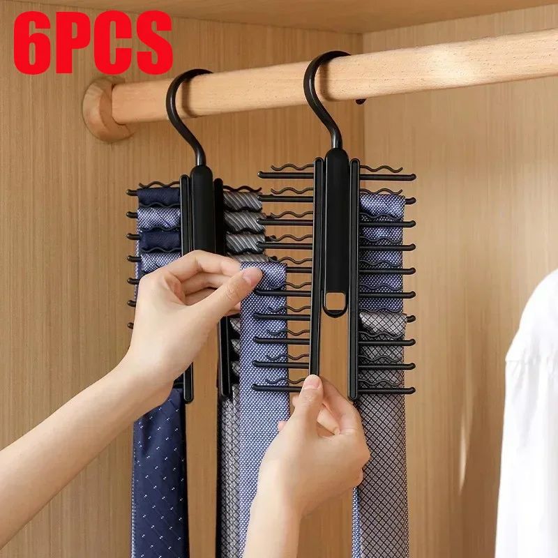 Rotating Tie And Belt Closet Organizer black 1pc