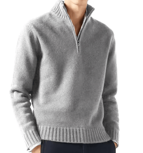 Mens Autumn Turtleneck Sweater Solid Color Knitted Pullover For Casual Daily Wear light Gray m