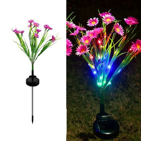 LED Solar Garden Lights, Waterproof Flower Stake Lamp For Outdoor Yard, Patio & Garden Decor, Perfect For Pathways white