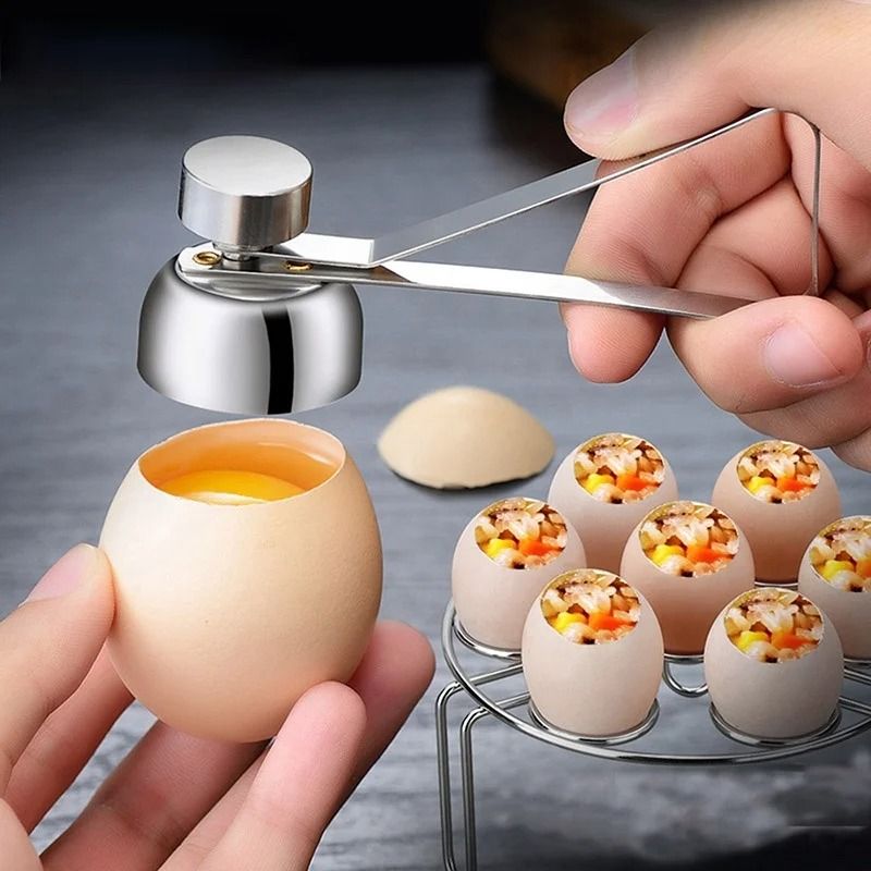 Stainless Steel Egg Topper Cutter Clean Shell Egg Opener Stainless Steel Egg Topper Cutter Clean Shell Egg Opener